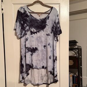 Philosophy Blue Tie-Dye Short Sleeve Top